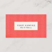 Carte De Visite Bold Red Subtle Chevron Motif Beauty Salon (Devant)