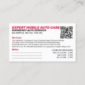 Carte De Visite Bold Roadside Assistance & Mob Custom Logo QR Cod (Dos)