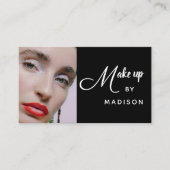 Carte De Visite Bold Script Black and White Photo Makeup (Devant)