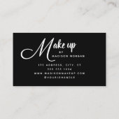 Carte De Visite Bold Script Black and White Photo Makeup (Dos)