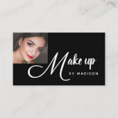 Carte De Visite Bold Script Black and White Photo Makeup (Devant)