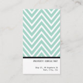 Carte De Visite BOLD SIMPLE MODERNE chevron motif menthe blanc (Dos)