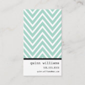 Carte De Visite BOLD SIMPLE MODERNE chevron motif menthe blanc (Devant)