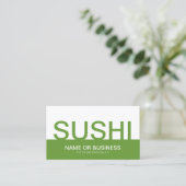 Carte De Visite bold SUSHI (personnalisable en couleur) (Debout devant)