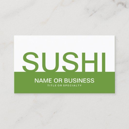 Carte De Visite bold SUSHI (personnalisable en couleur) (Devant)