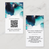 Carte De Visite *~* BOLD TURQUOISE QR CODE Yummy Gold Bold AP29 (Devant / Derrière)