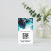 Carte De Visite *~* BOLD TURQUOISE QR CODE Yummy Gold Bold AP29 (Debout devant)