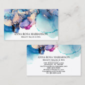 Carte De Visite *~* Bold Yummy Turquoise Turquoise Or doré AP29 (Devant / Derrière)