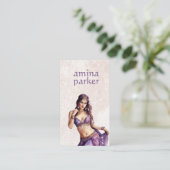 CARTE DE VISITE BOLLYWOOD HINDI BELLY DANCER WATERCOULEUR PURD (Debout devant)