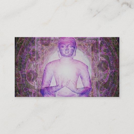 Carte De Visite Bon Bouddha Méditant (Devant)