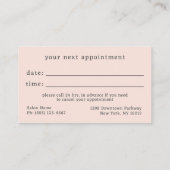 Carte De Visite Bon Cheveux Simple Logo Prochain rendez-vous (Dos)