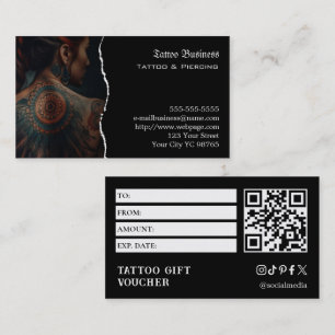 Carte De Visite Bon de cadeau de tatouage