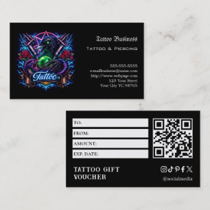 Carte De Visite Bon de cadeau de tatouage