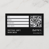 Carte De Visite Bon de cadeau de tatouage (Dos)