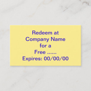 Carte De Visite Bon spécial de promotion pour vos affaires