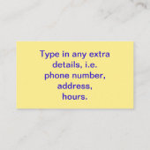 Carte De Visite Bon spécial de promotion pour vos affaires (Dos)