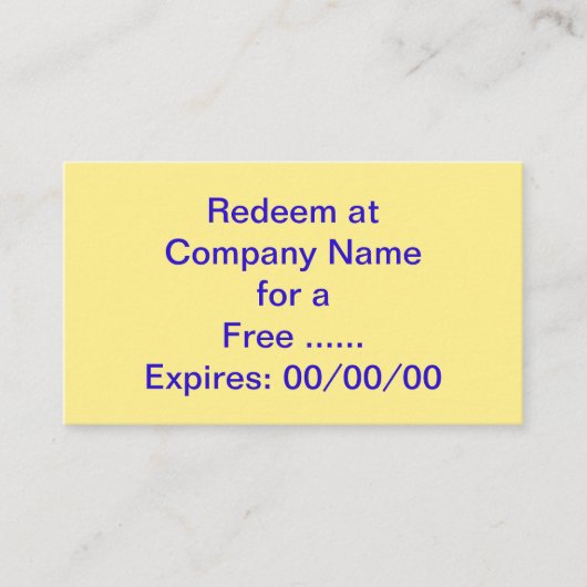 Carte De Visite Bon spécial de promotion pour vos affaires (Devant)