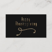 Carte De Visite Bon thanksgiving Élégante Typographie d'or noir (Devant)