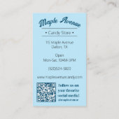 Carte De Visite Bonbon bleu rétro moderne (Dos)