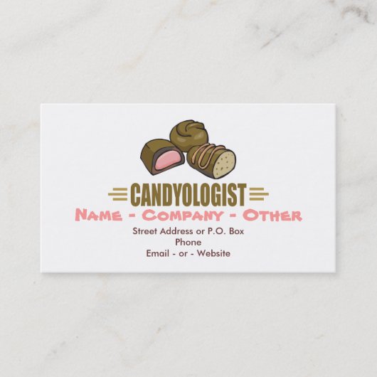 Carte De Visite Bonbons au chocolat drôles (Devant)