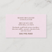 Carte De Visite Bonbons au chocolat et confections de truffes (Dos)