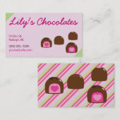 Carte De Visite Bonbons de coeur de chocolat (Devant / Derrière)