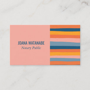 Carte De Visite Bonbons minimalistes rayures faites main rose
