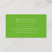 Carte De Visite Bonbons Ours Gummy, Fournitures De Confiserie (Dos)