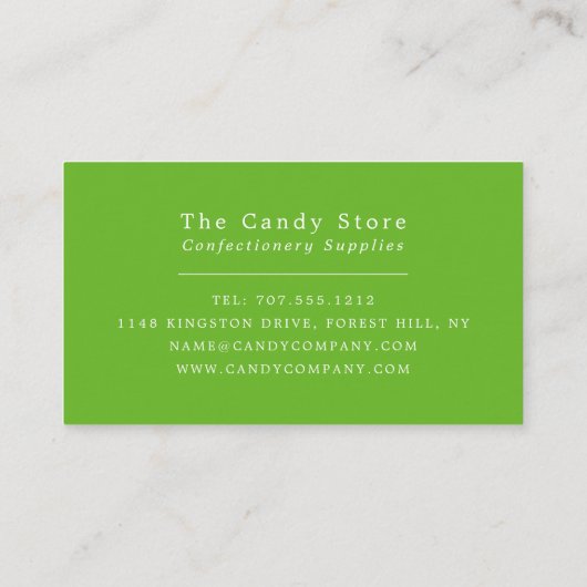 Carte De Visite Bonbons Ours Gummy, Fournitures De Confiserie (Dos)