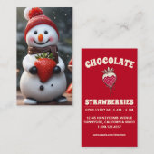Carte De Visite bonhomme de neige à la fraise de chocolat (Devant / Derrière)