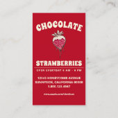 Carte De Visite bonhomme de neige à la fraise de chocolat (Dos)