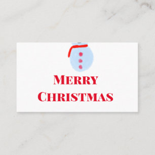 Carte De Visite Bonhomme de neige bleu Noël joyeux Noël ajouter no