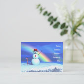 Carte De Visite Bonhomme de neige de Noël (Debout devant)