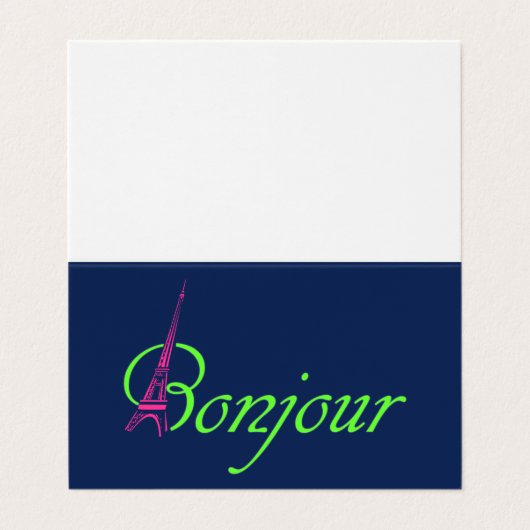 Carte De Visite Bonjour (Extérieur déplié)