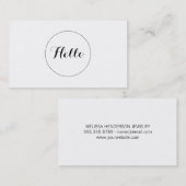 Carte De Visite Bonjour (Devant / Derrière)