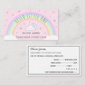 Carte De Visite Bonjour adorable arc en ciel nuage de lune garderi (Devant / Derrière)