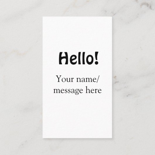 Carte De Visite Bonjour ajouter un message de nom simple minimum é (Dos)