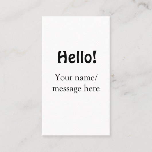 Carte De Visite Bonjour ajouter un message de nom simple minimum é (Devant)