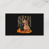 Carte De Visite Bonjour Automne Maple Dachshund Leaf Fall Jote Dac (Dos)