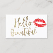 Carte De Visite Bonjour Beau Rouge Lipstick Kiss maquillage Artist (Devant)