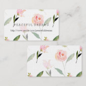 Carte De Visite Bonjour belle aquarelle florale (Devant / Derrière)
