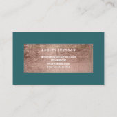 Carte De Visite Bonjour belles lèvres rose écriture chic or turquo (Dos)