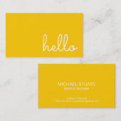 Carte De Visite Bonjour blanc moderne de | et jaune décontractés (Devant / Derrière)