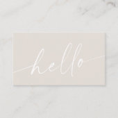 Carte De Visite Bonjour Boho Minimaliste Signature Beige (Devant)