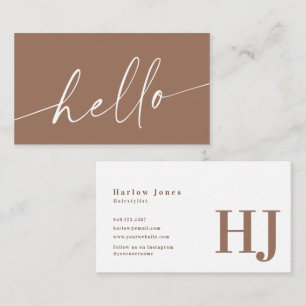 Carte De Visite Bonjour Boho Minimaliste Signature Neutre Tone
