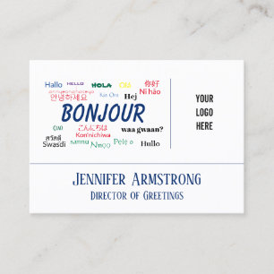 Carte De Visite Bonjour Bonjour World Travel Langues Colorée Nom