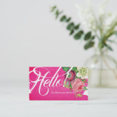 Carte De Visite Bonjour botanique rose de cru d'aquarelle de (Debout devant)