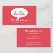 Carte De Visite Bonjour convivial (Devant / Derrière)