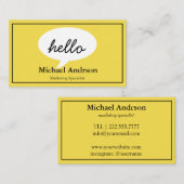 Carte De Visite Bonjour convivial (Devant / Derrière)