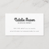 Carte De Visite Bonjour cursive | Arrière - plan d'herbe (Dos)